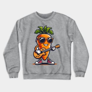 Carrot Playing Guitar Crewneck Sweatshirt